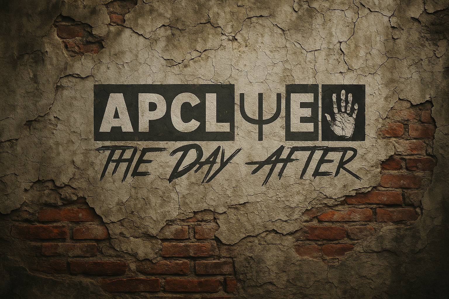 APCLPSE logo on damaged brick wall