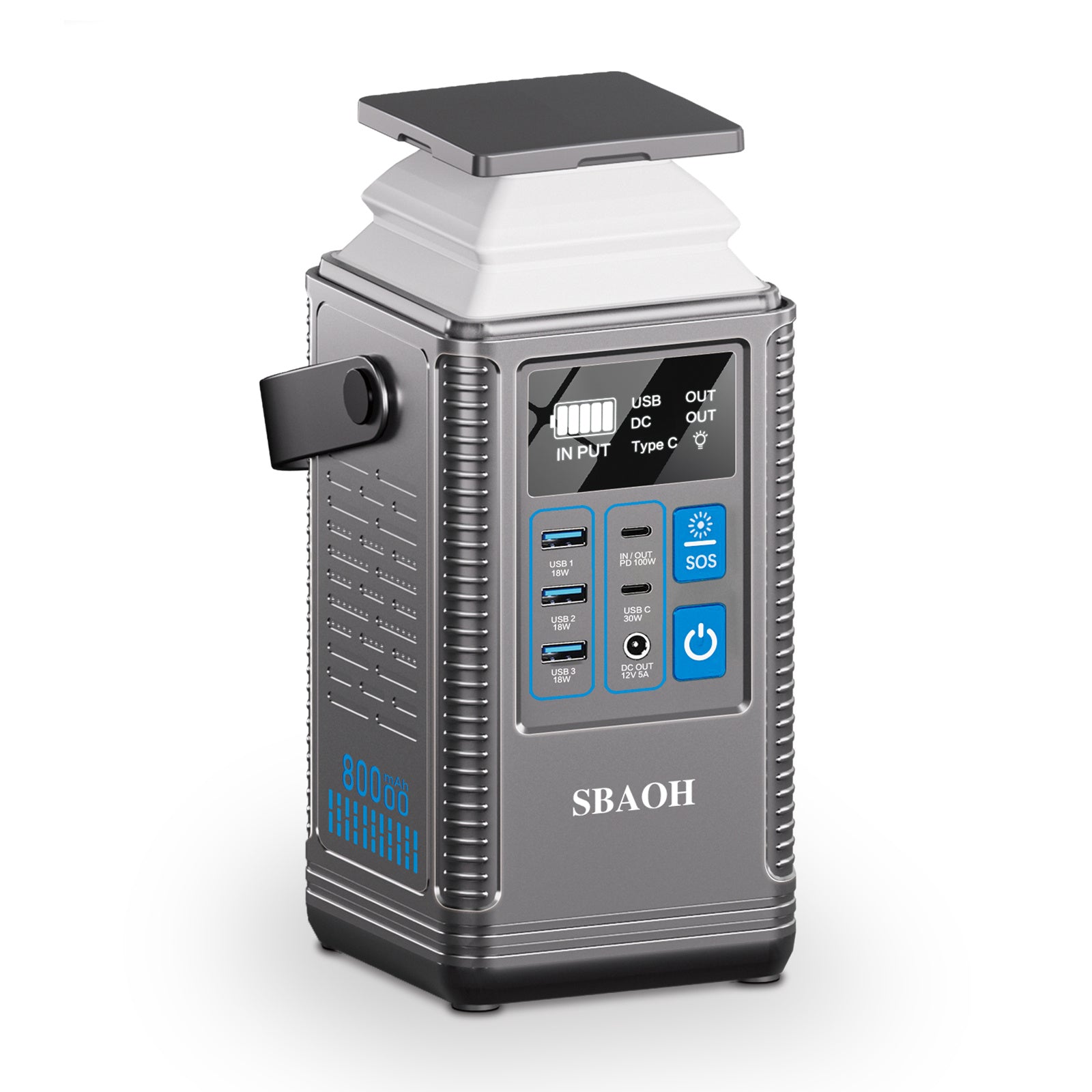 296Wh Camping Power Station - 80000mAh Portable Solar Generator