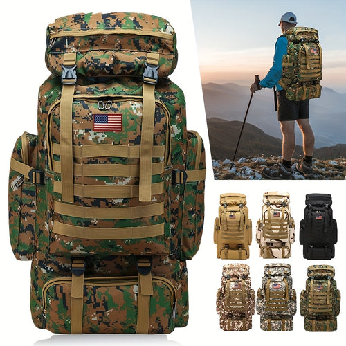 21.13gal Hiking Backpack Tactical Backpack Camping Mountaineering Bag Tactical Backpack 3 Day Assault Pack Chest Pack Large Camping Unisex Camouflage Outdoor With DIY System, Great For Travel, Work, Camping, Hunting, Hiking,