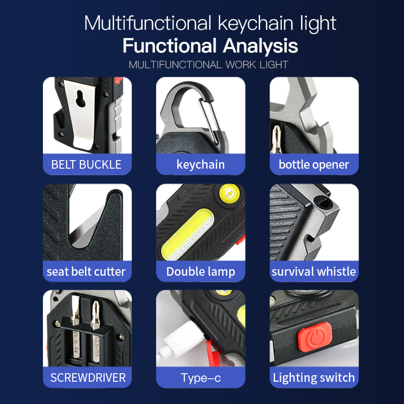 Emergency LED Light - Rechargeable Keychain Survival Light