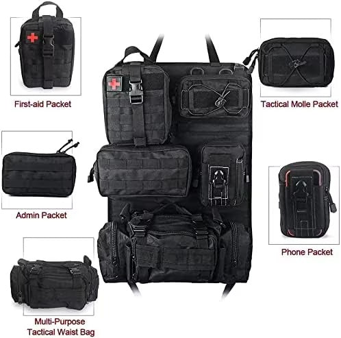 MOLLE Tactical Car Seat Organizer - 5-Pocket Storage System