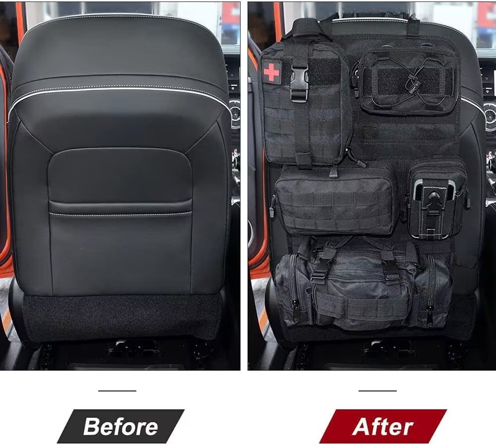 MOLLE Tactical Car Seat Organizer - 5-Pocket Storage System