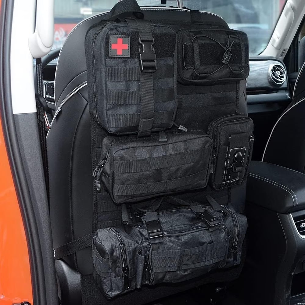 MOLLE Tactical Car Seat Organizer - 5-Pocket Storage System