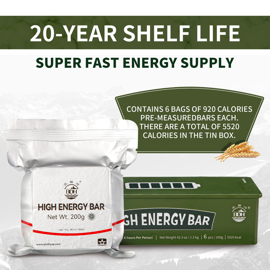 High Energy Emergency food Bars 6x200gr Iron Tin Box