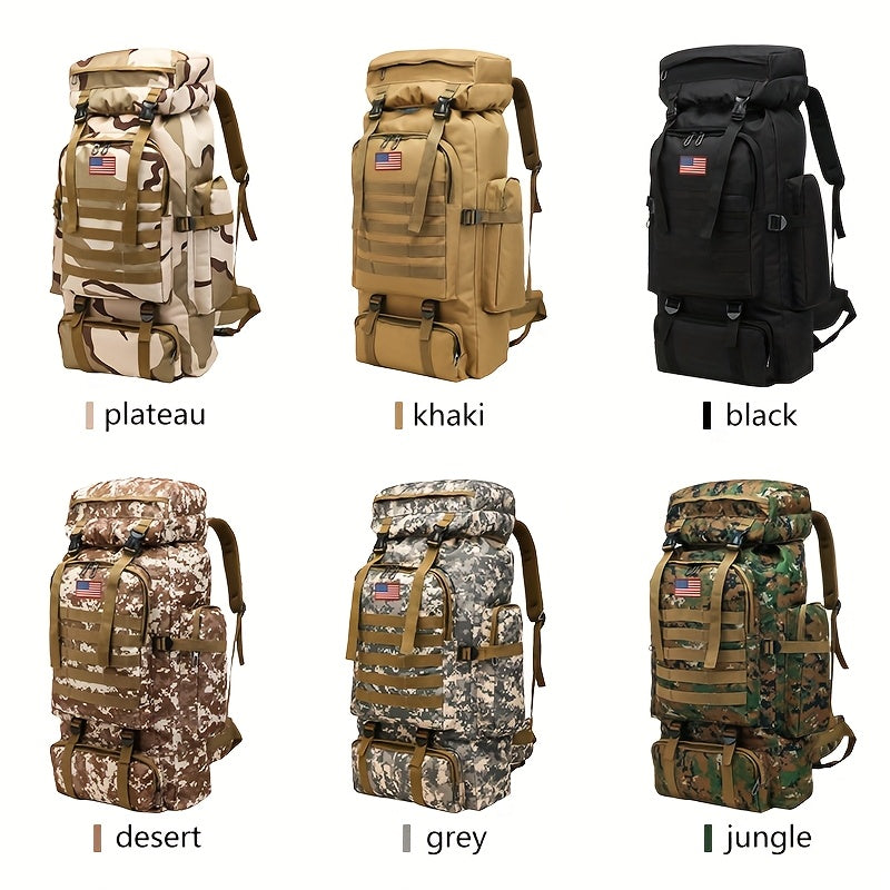 21.13gal Hiking Backpack Tactical Backpack Camping Mountaineering Bag Tactical Backpack 3 Day Assault Pack Chest Pack Large Camping Unisex Camouflage Outdoor With DIY System, Great For Travel, Work, Camping, Hunting, Hiking,
