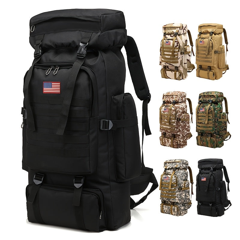 21.13gal Hiking Backpack Tactical Backpack Camping Mountaineering Bag Tactical Backpack 3 Day Assault Pack Chest Pack Large Camping Unisex Camouflage Outdoor With DIY System, Great For Travel, Work, Camping, Hunting, Hiking,