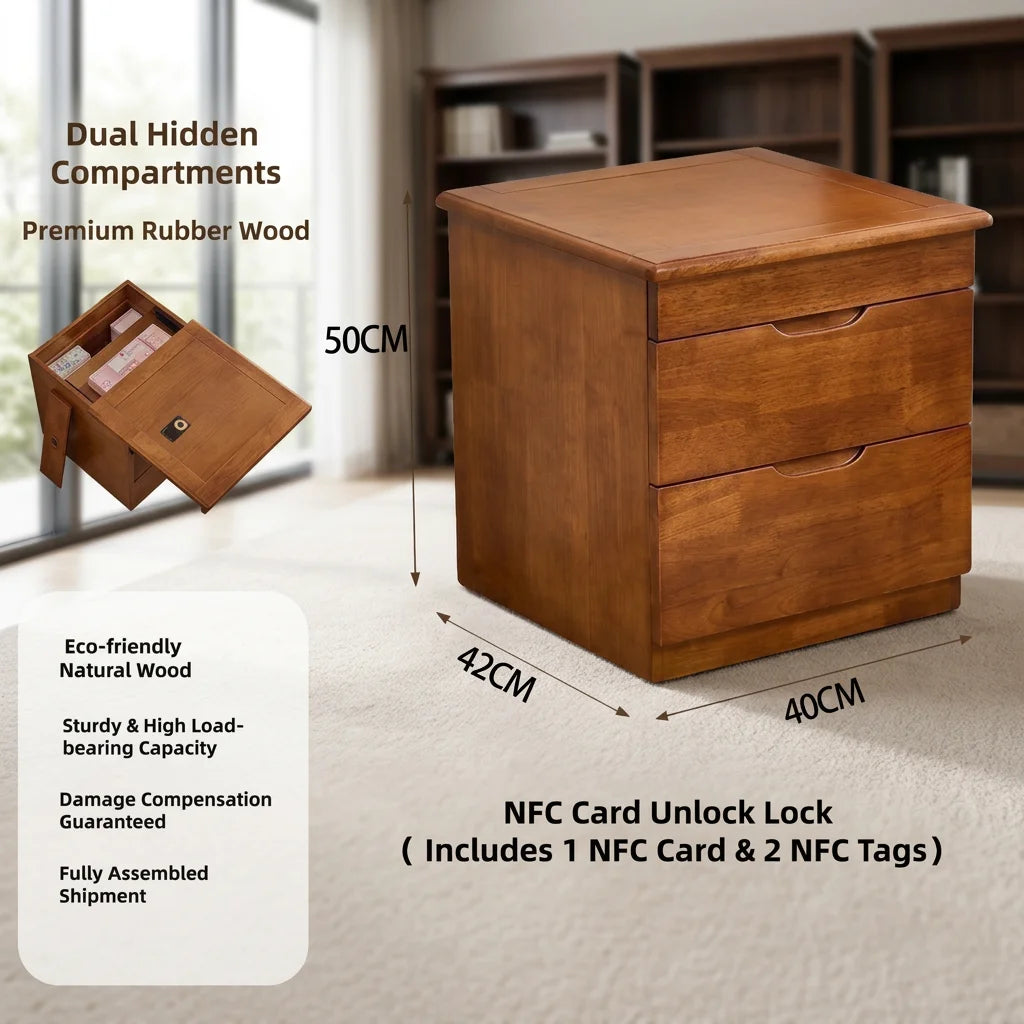 APCLPSE™ SHADOW — 4-Drawer Hidden Storage Nightstand with NFC & Key Lock