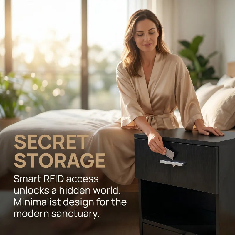 APCLPSE™ NEXUS — Hidden Storage Bedside Table with RFID Lock