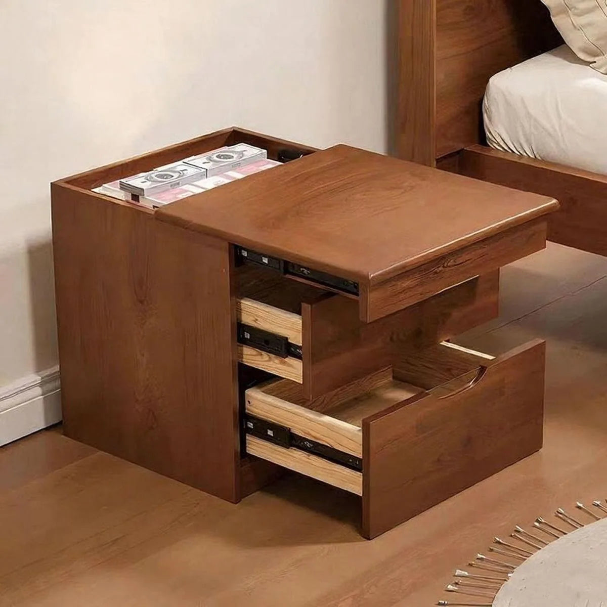 APCLPSE™ SHADOW — 4-Drawer Hidden Storage Nightstand with NFC & Key Lock