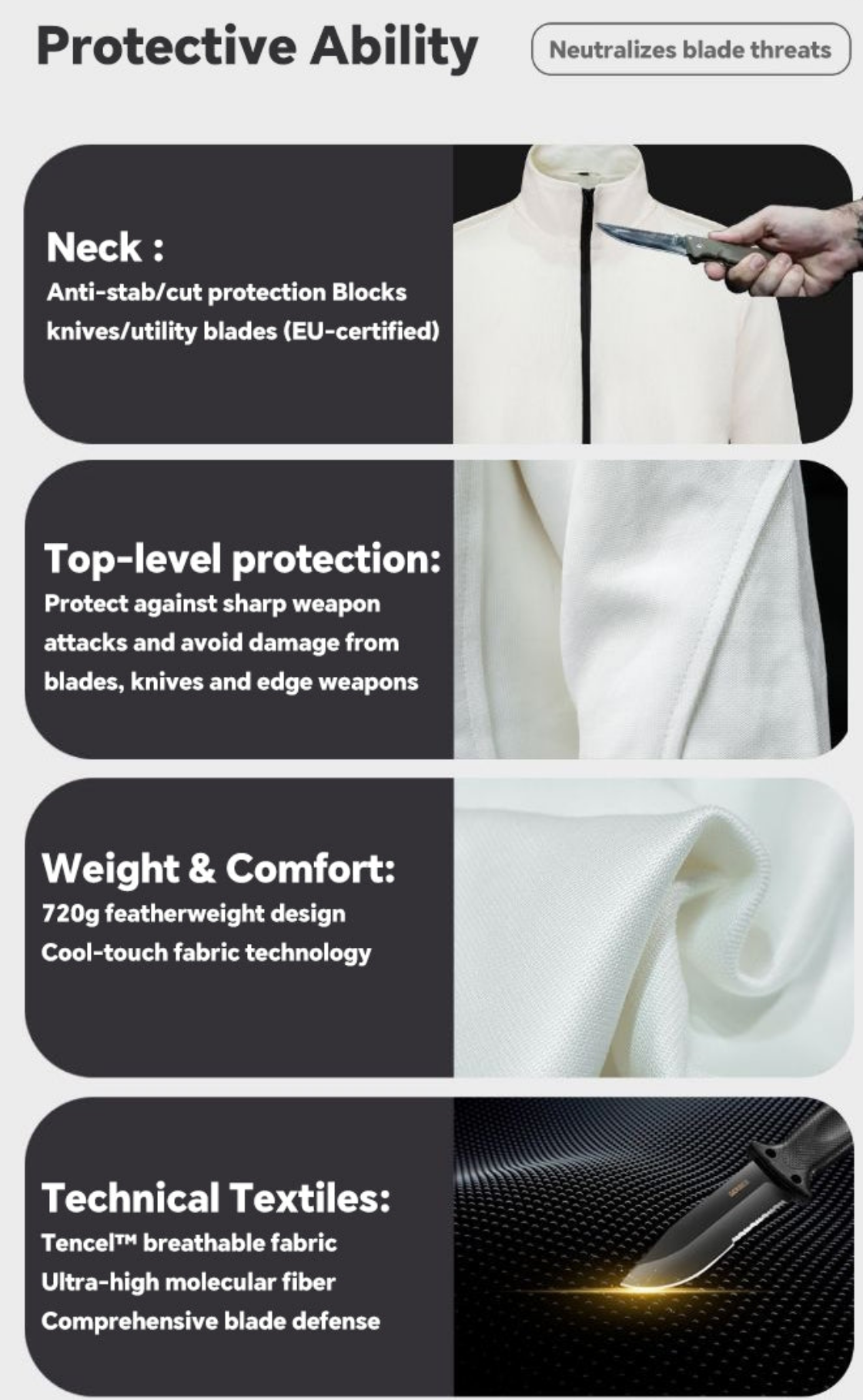 APCLPSE Anti cut White  jacket