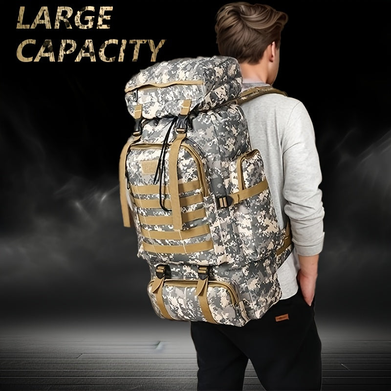 21.13gal Hiking Backpack Tactical Backpack Camping Mountaineering Bag Tactical Backpack 3 Day Assault Pack Chest Pack Large Camping Unisex Camouflage Outdoor With DIY System, Great For Travel, Work, Camping, Hunting, Hiking,