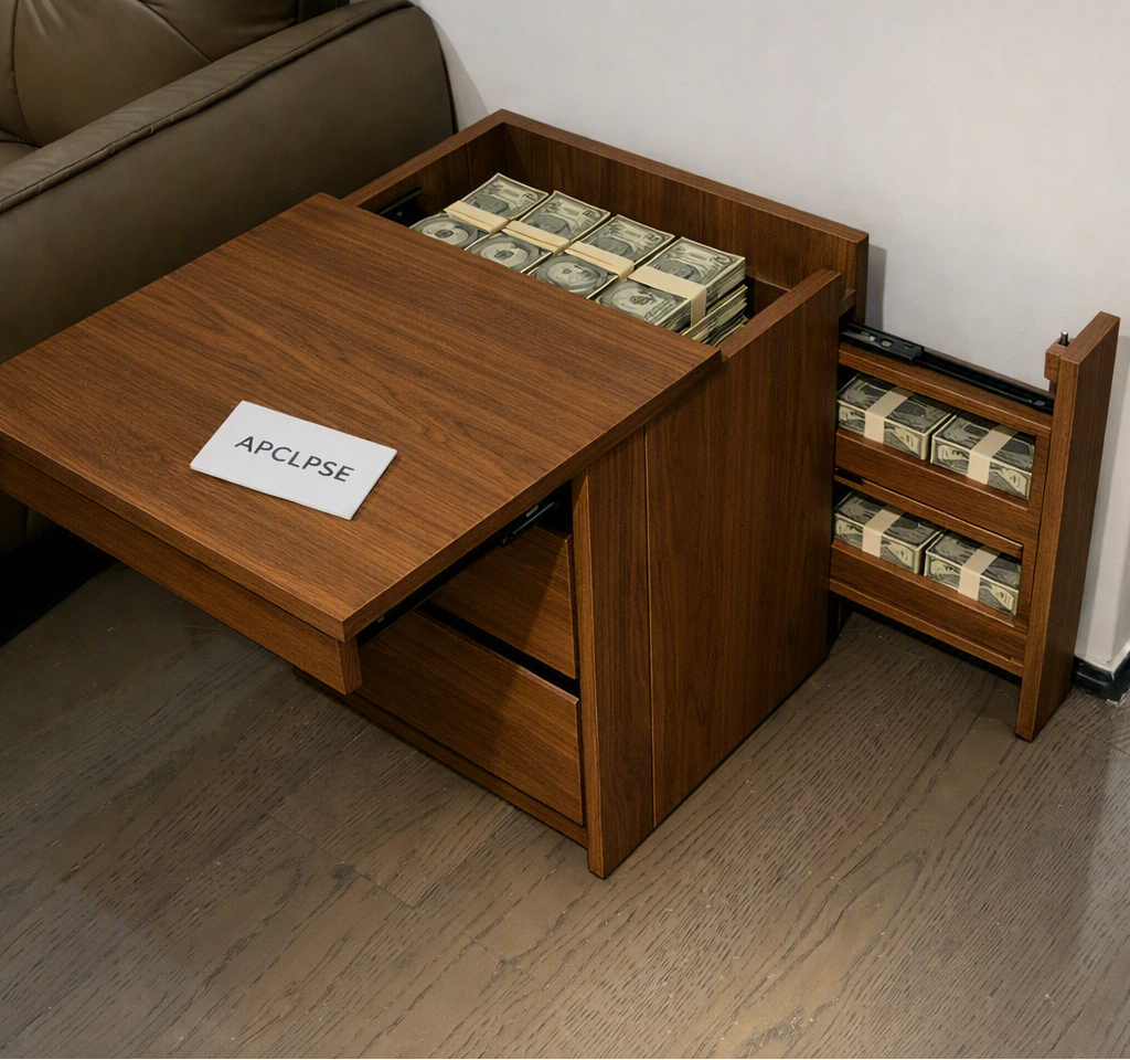APCLPSE™ PHANTOM — Hidden Storage Bedside Table with NFC Lock
