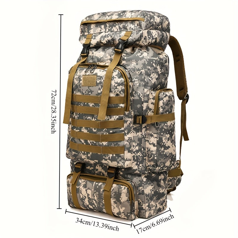 21.13gal Hiking Backpack Tactical Backpack Camping Mountaineering Bag Tactical Backpack 3 Day Assault Pack Chest Pack Large Camping Unisex Camouflage Outdoor With DIY System, Great For Travel, Work, Camping, Hunting, Hiking,