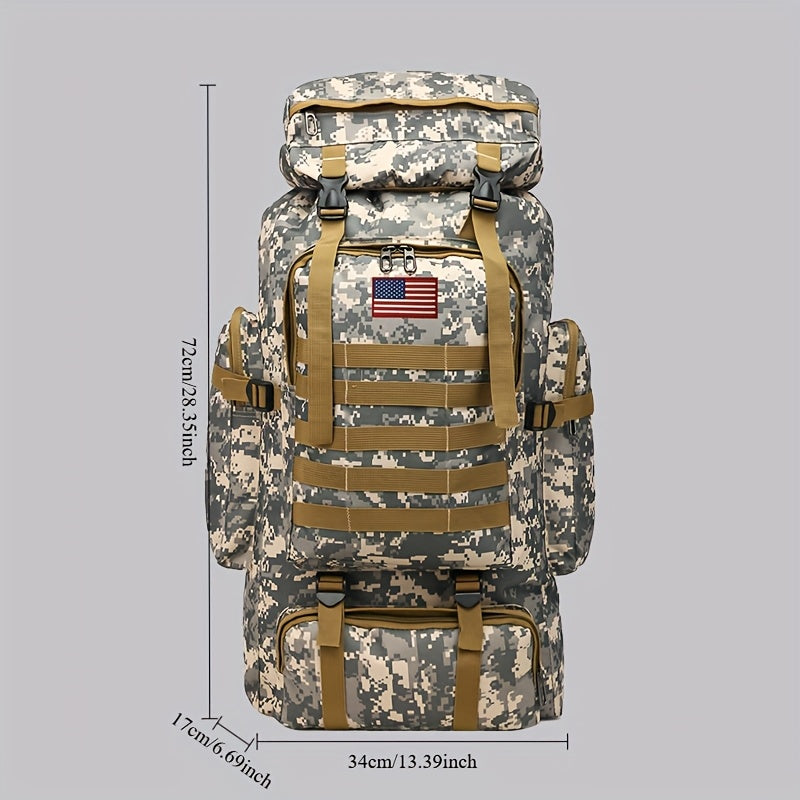 21.13gal Hiking Backpack Tactical Backpack Camping Mountaineering Bag Tactical Backpack 3 Day Assault Pack Chest Pack Large Camping Unisex Camouflage Outdoor With DIY System, Great For Travel, Work, Camping, Hunting, Hiking,