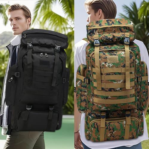 21.13gal Hiking Backpack Tactical Backpack Camping Mountaineering Bag Tactical Backpack 3 Day Assault Pack Chest Pack Large Camping Unisex Camouflage Outdoor With DIY System, Great For Travel, Work, Camping, Hunting, Hiking,