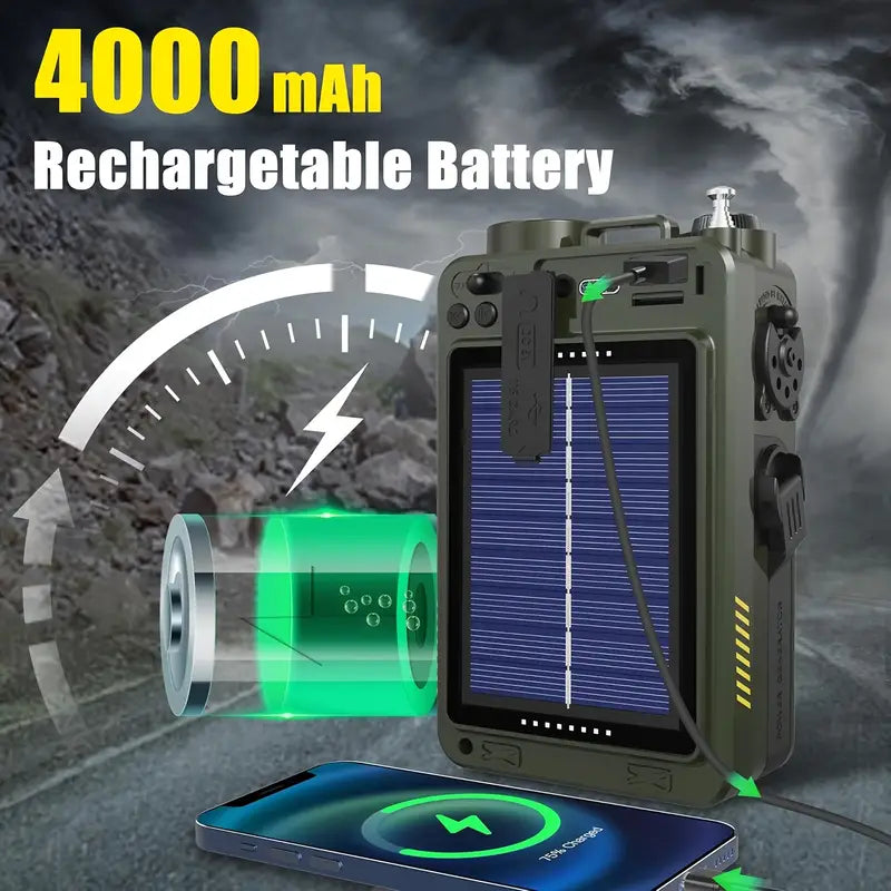 R11 Radio Emergency Hand Power Generation Solar Charging Wireless