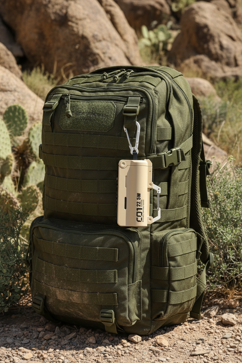Tactical Power Bank with Carabiner Clip – Swappable Battery 5000-20000mAh
